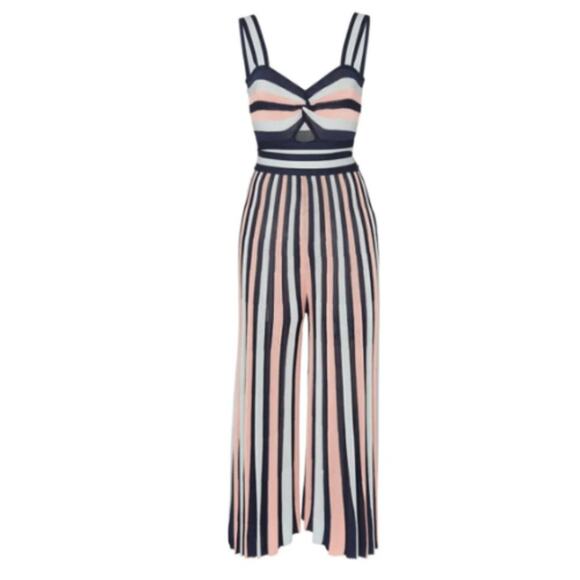 Temperley London Isabella Knit Jumpsuit in Striped Size Small R - Picture 4 of 4